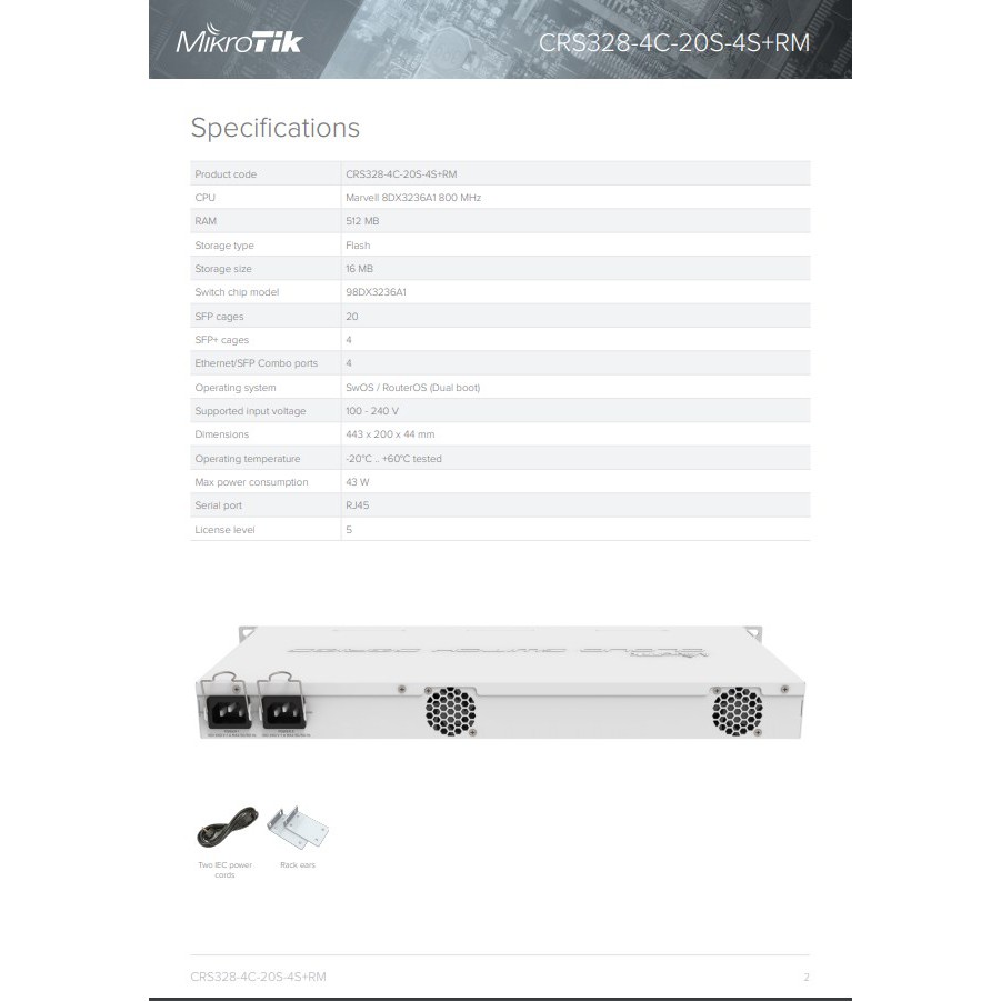 MikroTik CRS 328 4C 20S 4S+ RM CRS328-4C-20S-4S+RM