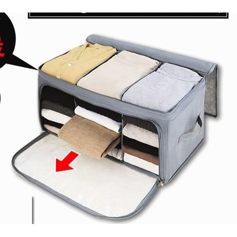 Travelmate [PROMO] Storage Box 3 window / Foldable Cloth Organizer Bamboo Charcoal Penyimpan Pakaian