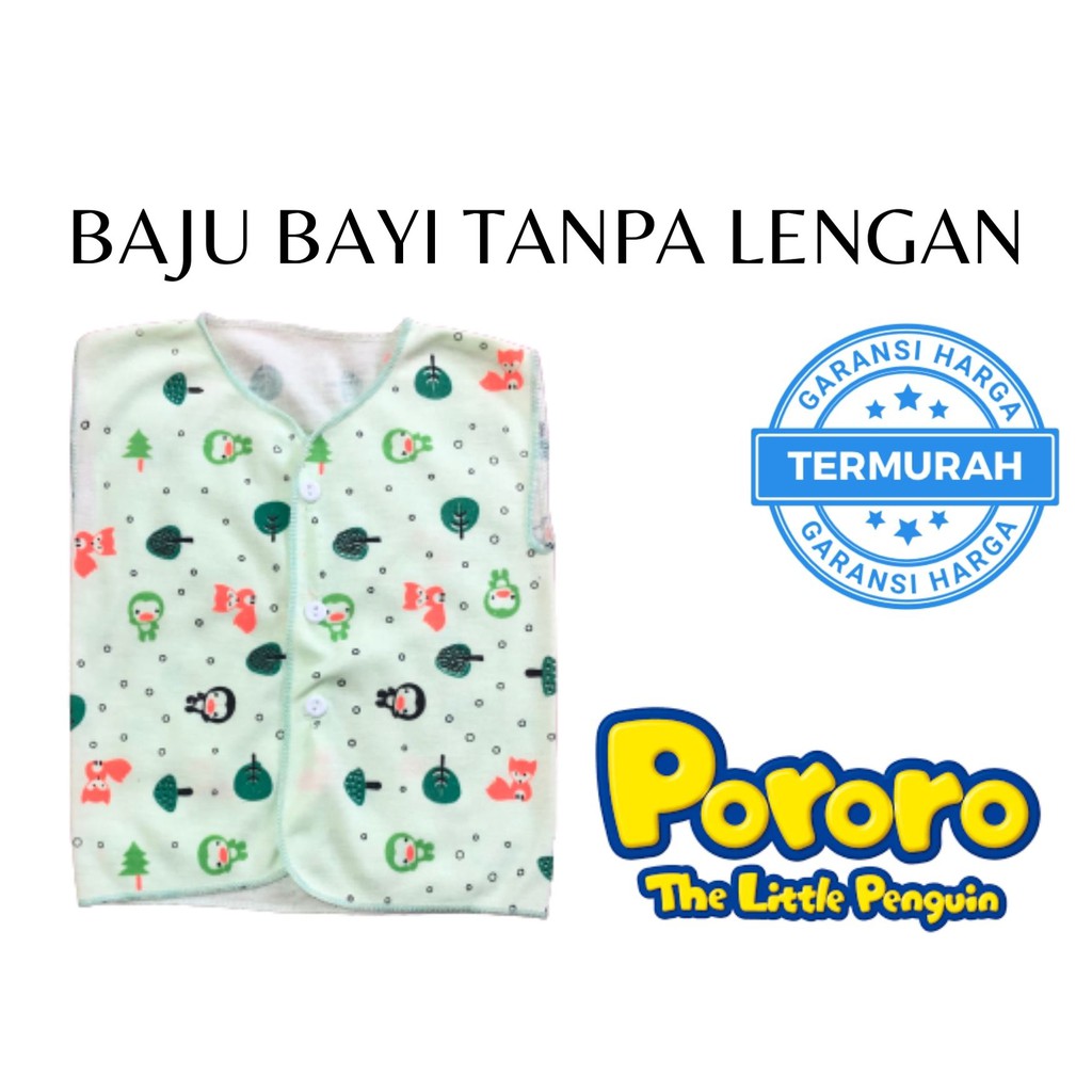 baju bayi tanpa lengan (kutung) motif pororo produk baru