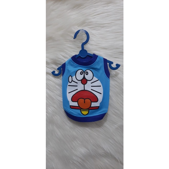 Kaos Kucing dan Anjing motif Doraemon