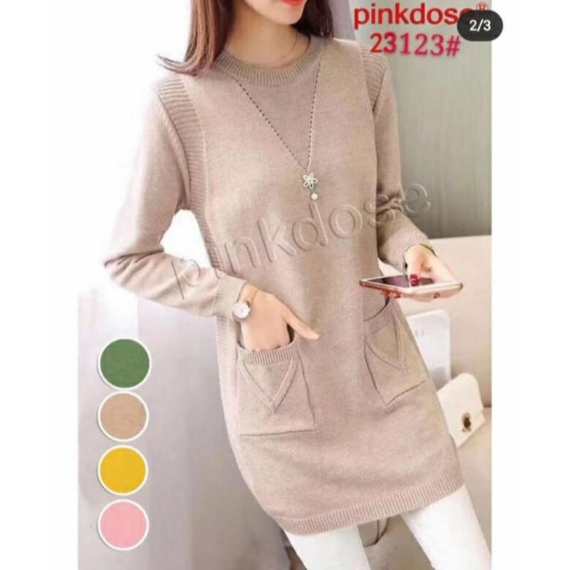 tunik rajut pinkdose import ld 110