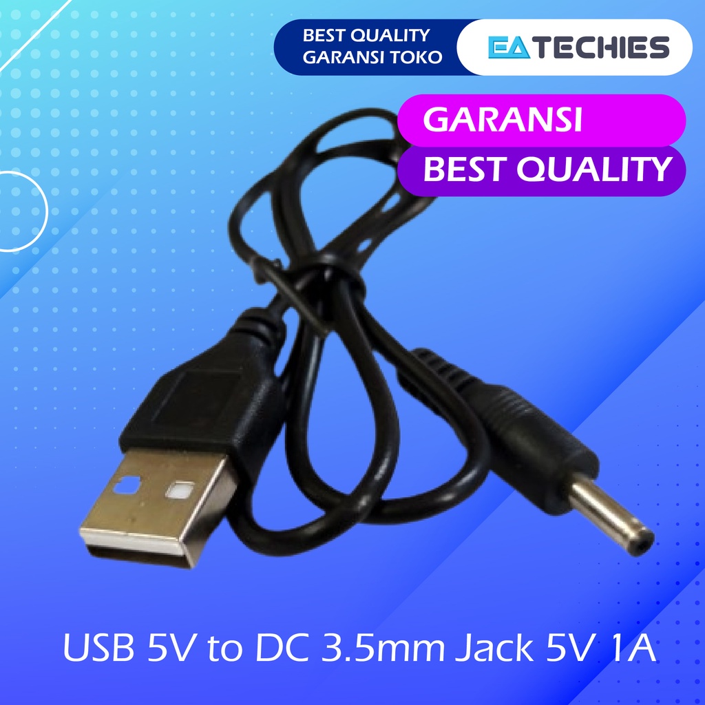 Kabel USB 5V to DC 3.5MM Jack Kecil 5 Volt 1 Ampere / Kabel Power Jack