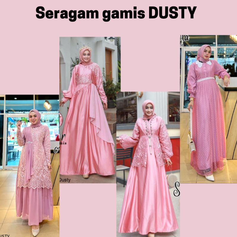 SERAGAM GAMIS DUSTY / GAMIS WARNA DUSTY BANYAK MODEL / SARIMBIT / BRIDESMAIDS / BAJU KEMBARAN/COUPLE