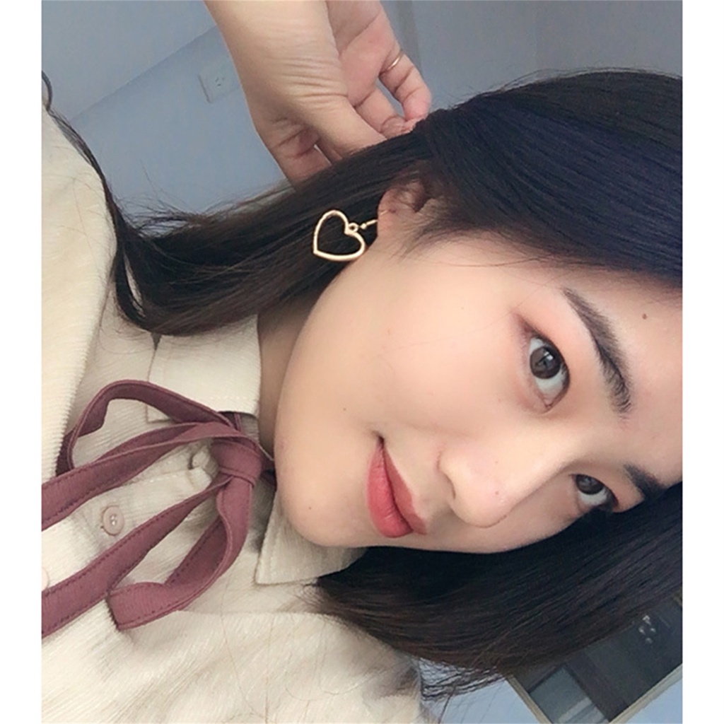 Hu Hu Hu Hu Hu Alat Bantu Pasang Kacamata♡ 1 Pasang Anting Kait Gantung Wanita Bentuk Hati Hollow Untuk Pesta Pernikahan