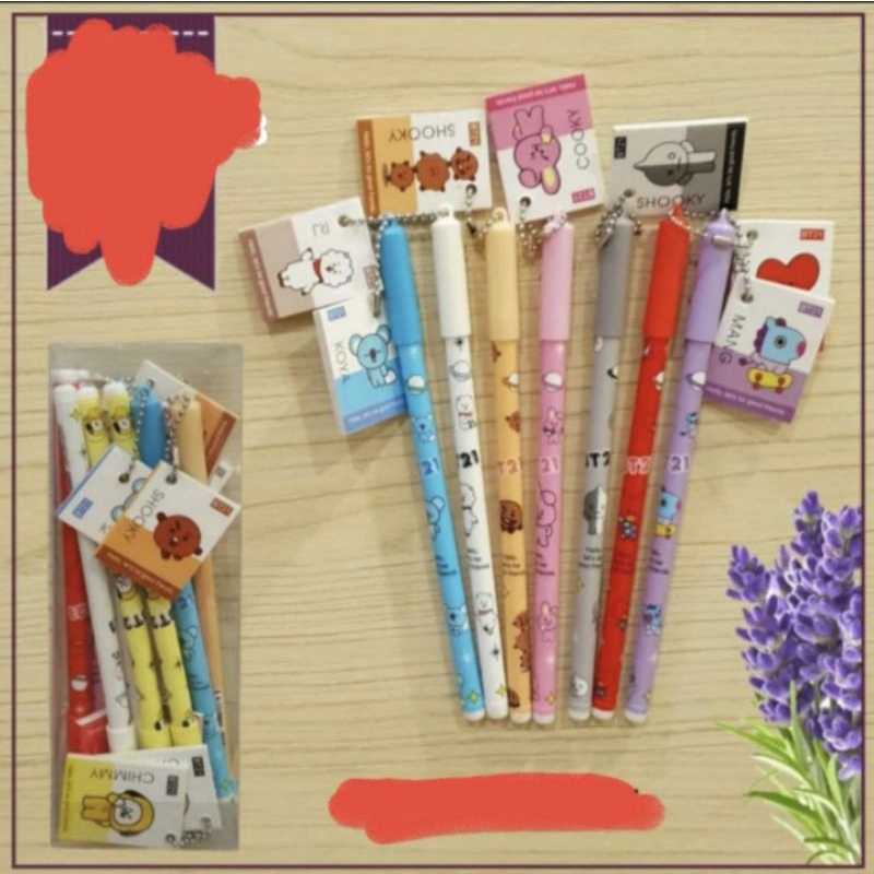 (12pc) PEN GEL GANTUNG BTS/GEL PEN BTS/PEN GANTUNG BUKU BTS-Buku BONEKA