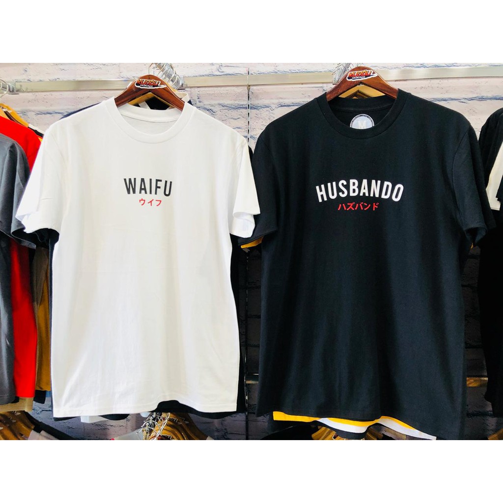 Kaos Waifu Kanji Putih Couple Wibu Silahkan Dibeli