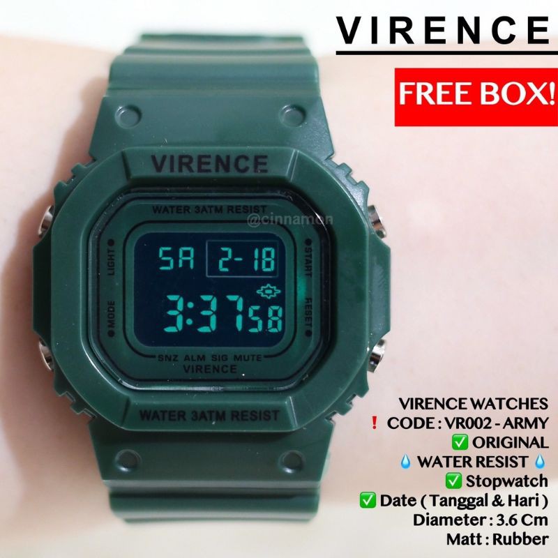 Jam Tangan Wanita Digital Virence Original Tahan Air Bisa Untuk Berenang