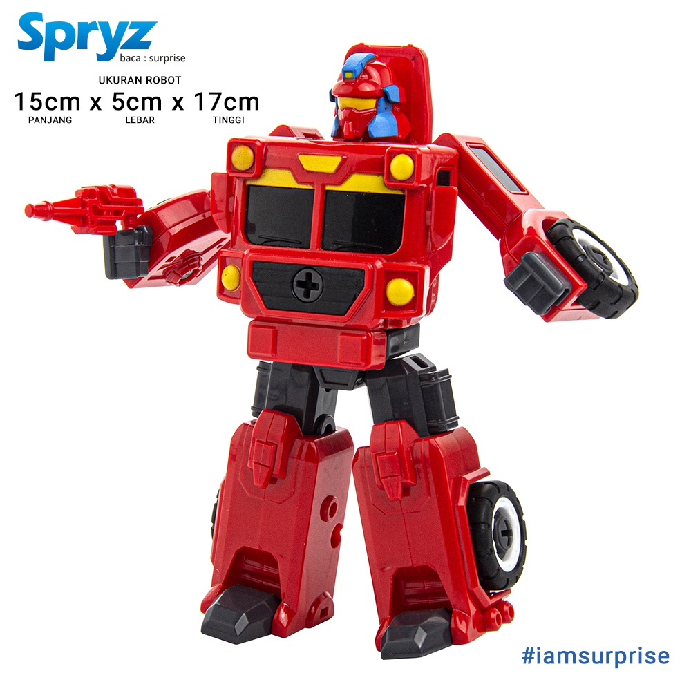 Spryz Revamp Robo Truck Red - Mainan Truk Robot Transformer DIY