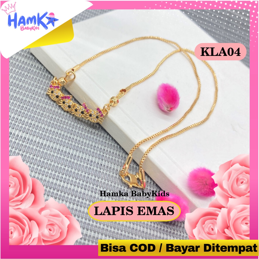 Perhiasan Kalung Anak Perempuan Permata Xuping Lapis Emas KLA04.06 Hallo Kitty Bayi Titanium