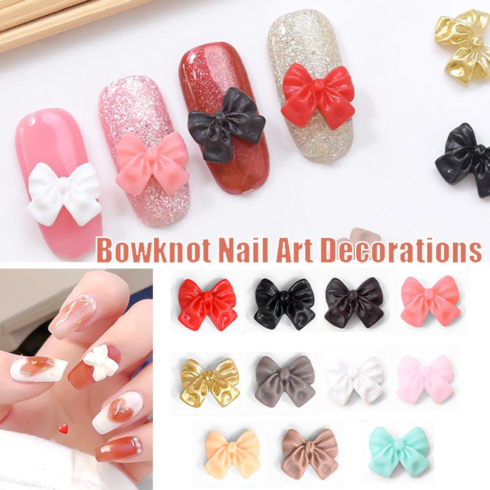 AUGUSTINA Dekorasi Nail Art Agustina 10Pcs Perhiasan Kuku Ikatan Simpul Halus DIY