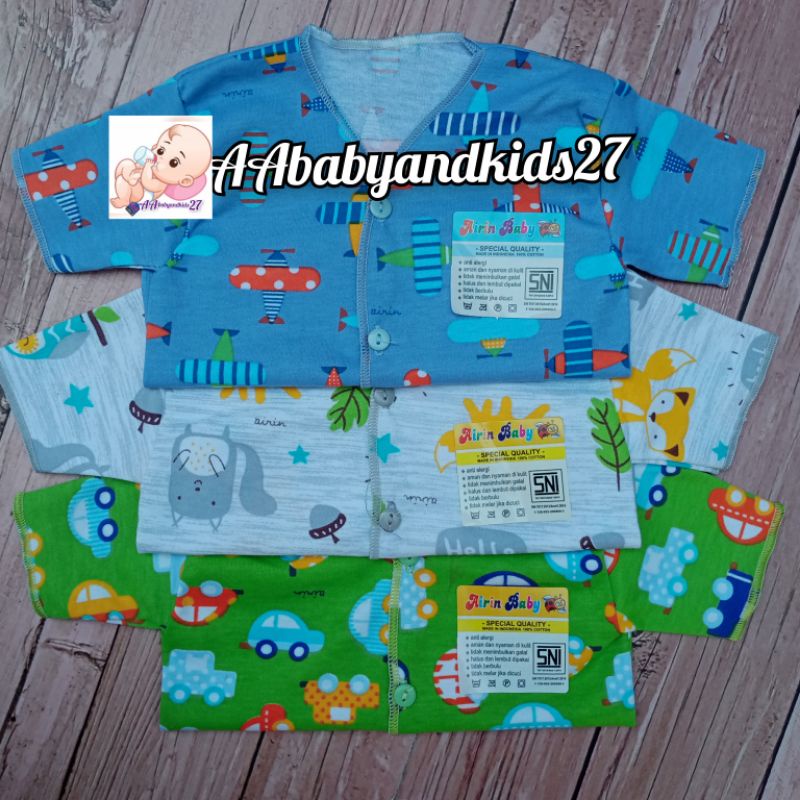 PRODUK TERBARU!!!AIRIN/LITTLE SMART 3PC Baju Bayi Lengan Pendek FullPrint Warna Usia Newborn 0-6bulan SNI