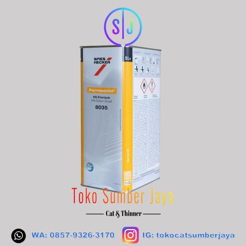 Spies Hecker HS Clear Coat 8035 Eceran 1L dan Hardener 3310 1L Satuan