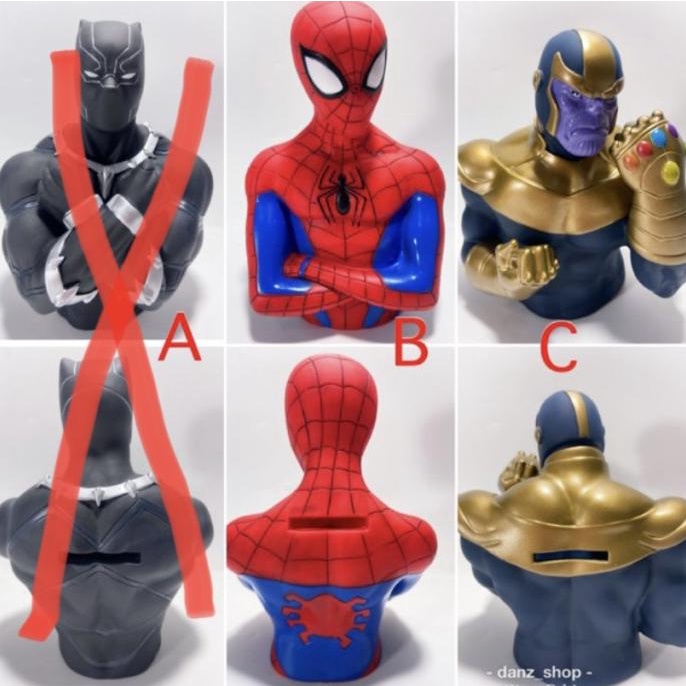 Marvel Avengers Coin Bank Black Panther - Spiderman - Thanos Walgreens