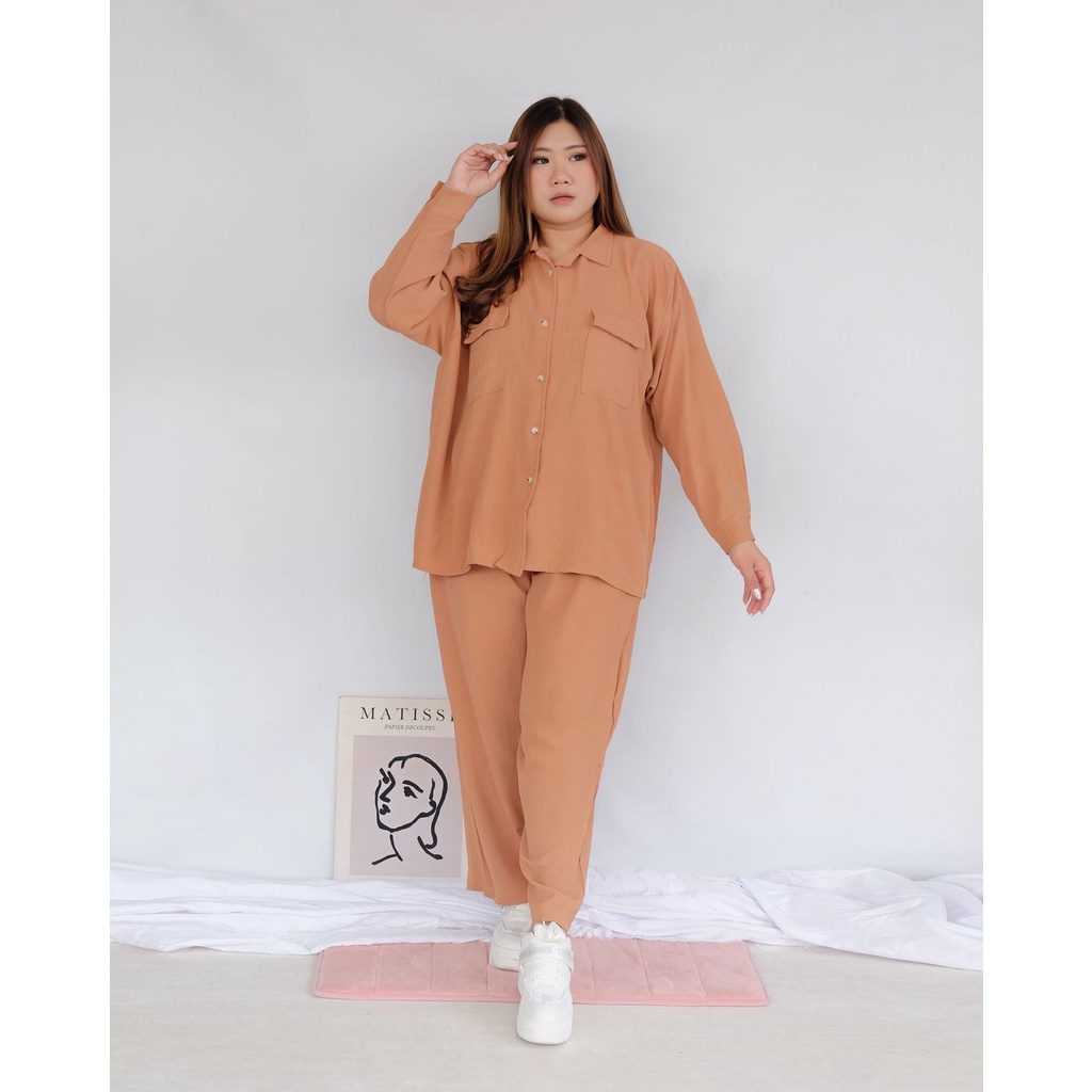 BIGWELL MARISKA SET POLOS - SETELAN WANITA BIG SIZE / SETELAN JUMBO / PIYAMA RAYON