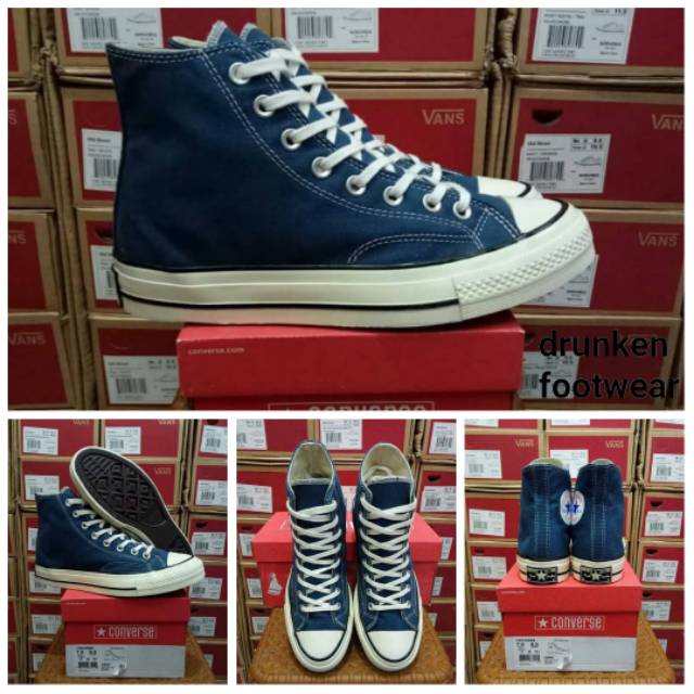 SEPATU CONVERSE ALL STAR CT HIGH BLUE WHITE - ORIGINAL PREMIUM - biru putih chuck taylor allstar