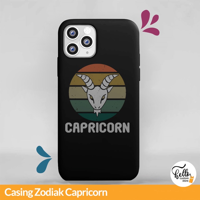 Custom Case Smartphone Handphone Zodiak Capricorn Untuk Semua Tipe HP