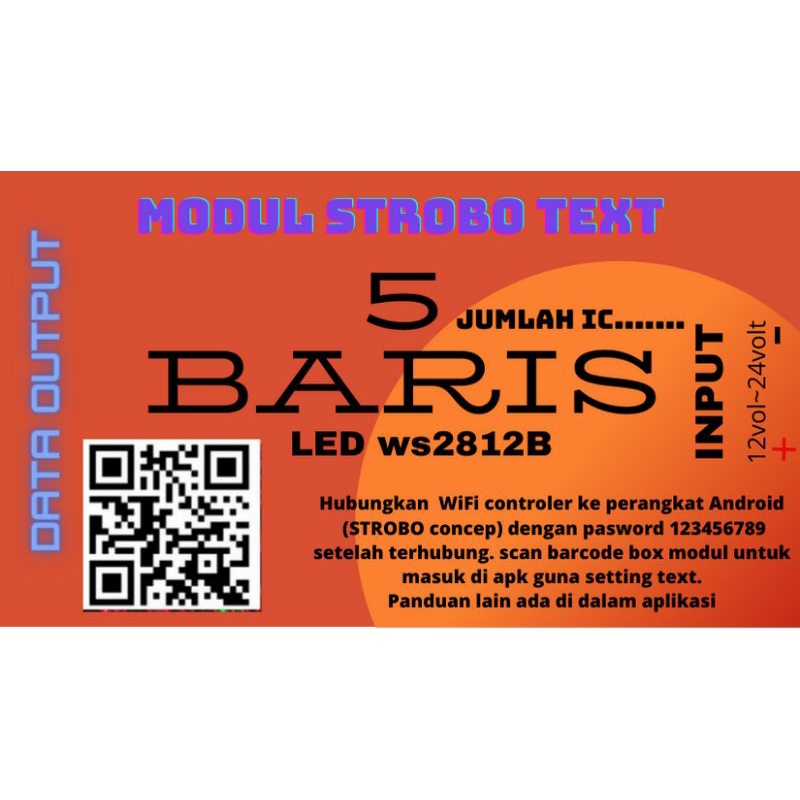 modul Strobo text LED ws2812b 5baris