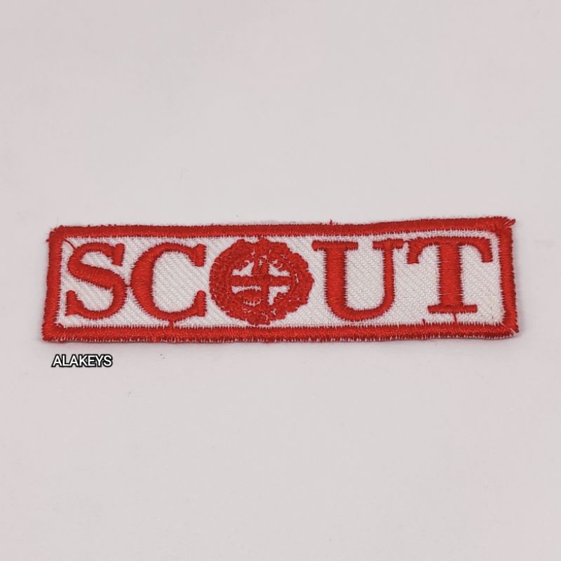 BET (BADGE) SCOUT BORDIR TULISAN MERAH PRAMUKA