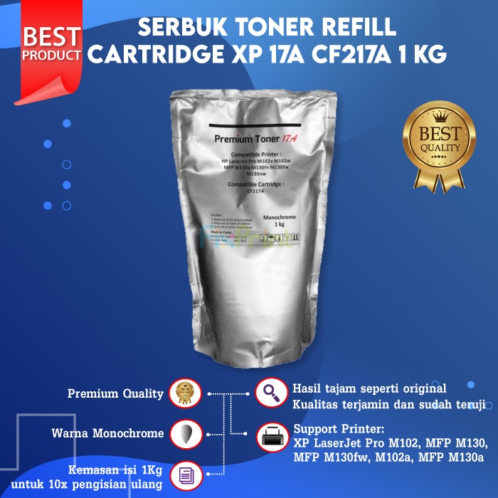 Serbuk Toner 1KG Refill Cartridge CF217A LaserJet Pro M102a M130a M130