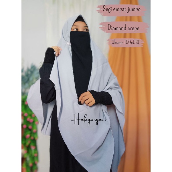 jilbab segi empat syar'i // jilbab segi empat diamond crepe 150x150