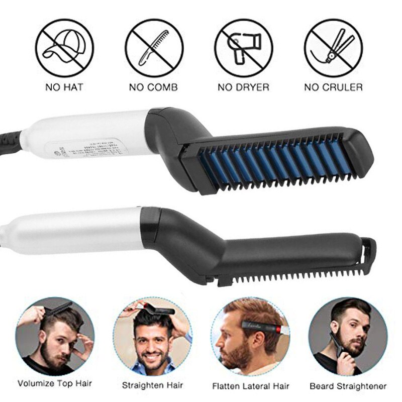 [COD] Sisir Pelurus Rambut Keriting Pria Multifungsi Quick Hair Style Men Mudah Membentuk &amp; Meluruskan Rambut + Janggut