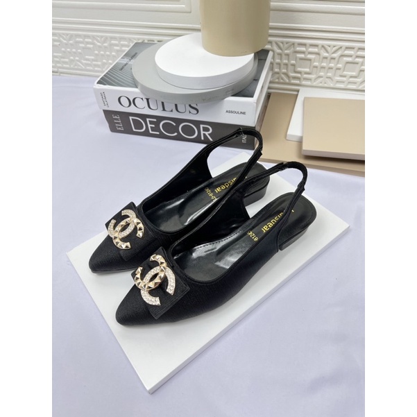 sepatu flat shoes wanita terbaru kekinian pesta LOUISDEAR sepatu 2 cm bahan satin B21