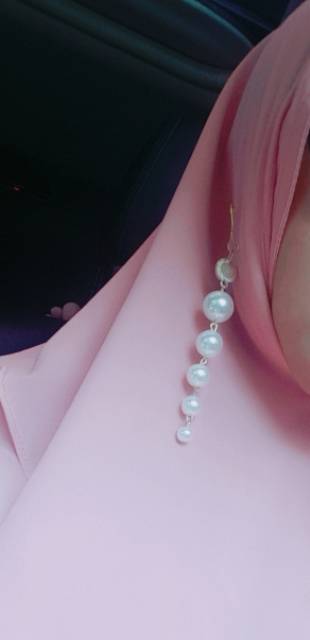 A131 Anting hijab juntai pearl gold