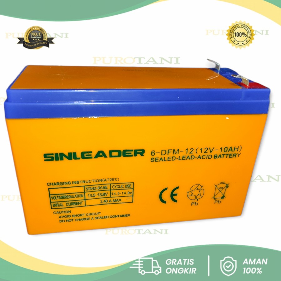 Sinleader ERALITE Accu Aki Baterai Kering Battery Ups Prolink APC  Sprayer 12V 10Ah