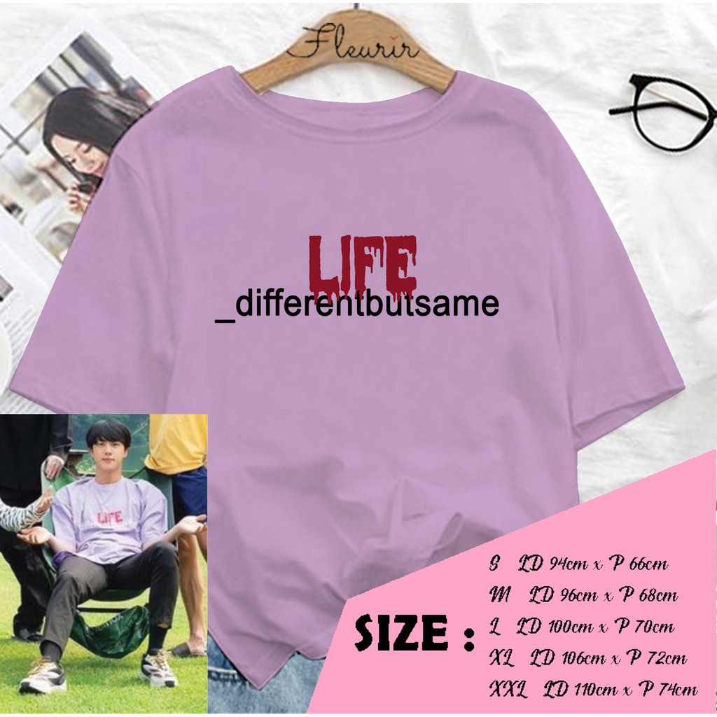 FLEURIR - KAOS LIFE SEOKJIN  WANITA DEWASA LENGAN PENDEK TEE UNISEX