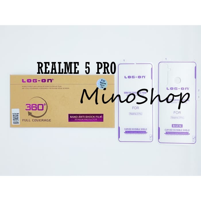 ANTISHOCK LOG ON REALME 5 PRO SCREEN PROTECTOR DEPAN&amp;BELAKANG - ANTIGORES JELLY