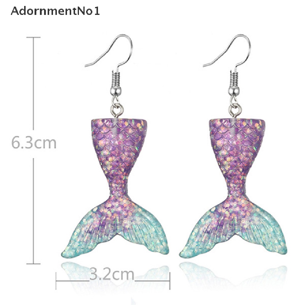 [AdornmentNo1] Handmade Drop Dangle Earrings Mermaid Fish Tail Ear Stud Earrings Woman Jewelry [new]