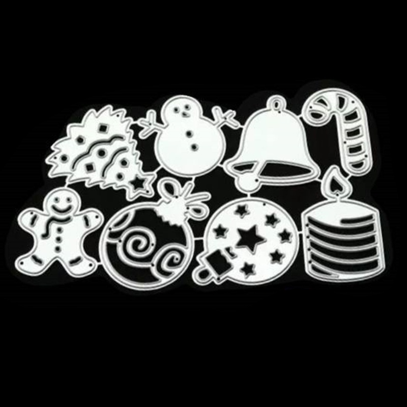 Cetakan Stensil Cutting Dies Motif Tema Natal Bahan Metal Untuk Scrapbook / Craft Diy