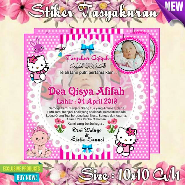 

Stiker Tasyakur Aqiqah - Request 2 Foto Anak Tercinta