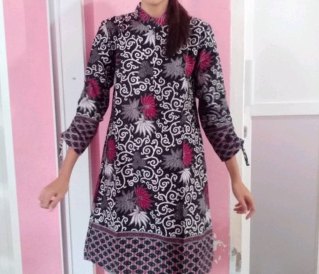 Maura Couple Baju Batik Couple Keluarga Modern Sania Ruffle Ori Ndoro Jowi Dnt Motif Kembang Langit