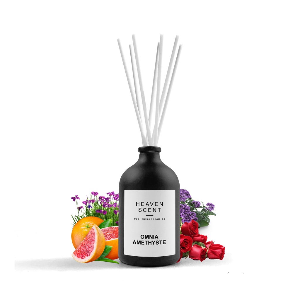 HEAVEN SCENT Luxury Reed Diffuser 100ml - Pengharum Ruangan Aromaterapi Inspired by Fragrances-Omnia Amethyste