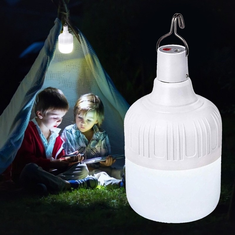 USB Rechargeable Light Bulb Outdoor Camping 3 Model Dimmable Portable Emergency Lights BBQ Hanging Night Lamp