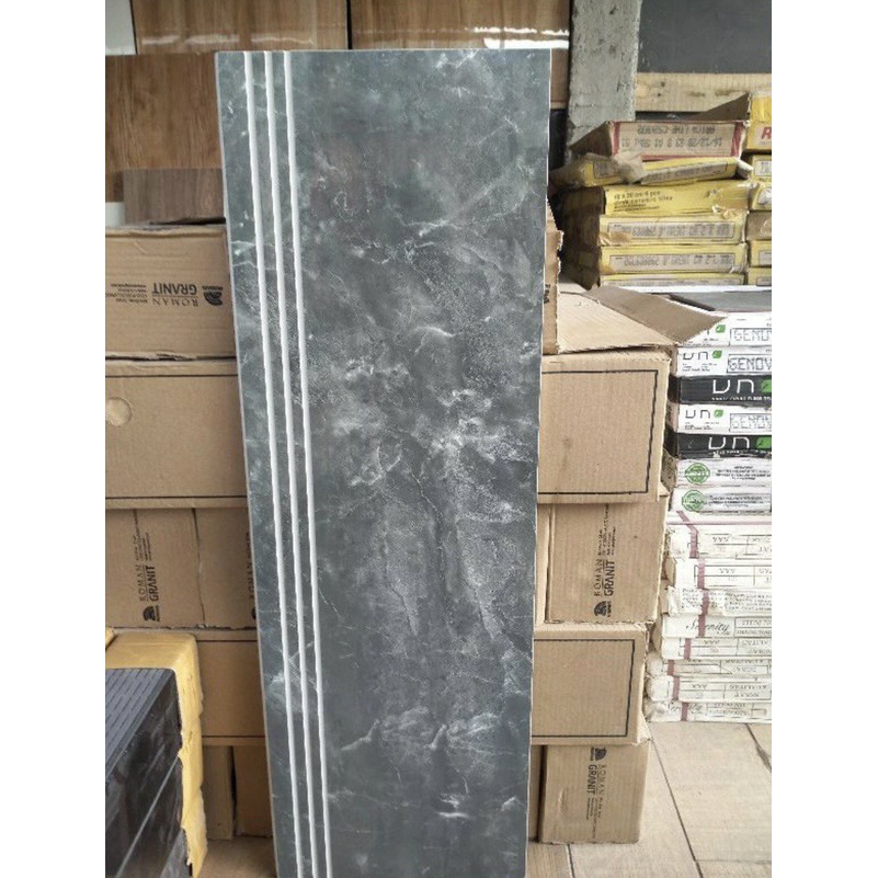 Granit Tangga Motif Marmer Abu-abu Verona Grey Glossy 30x60, 30x80, 30x90, 30x100, 30x120