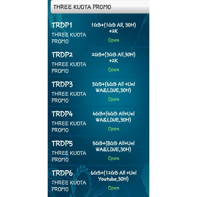 KUOTA THREE PROMO