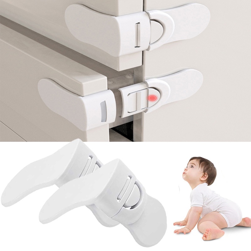 Perlengkapan Anak Dan Bayi Plastik Pengaman Multifungsi Plastik Deadbolt Lock Untuk Anak Toilet Safety Lock Laci Dengan Perlindungan Untuk Bayi