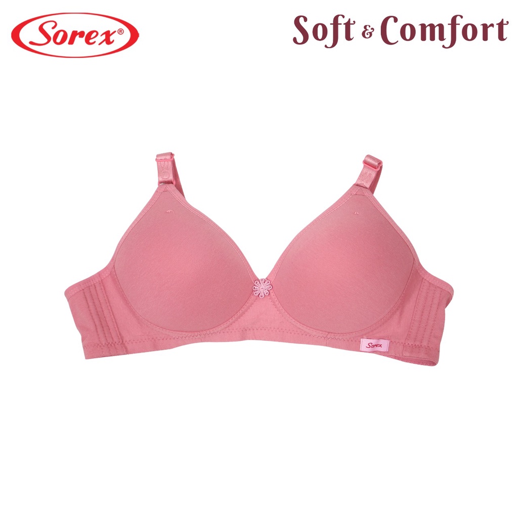Sorex Bra Super Soft Busa Tanpa Kawat Cup Besar Kait 3 Setara Cup B-C BH  Harian 17228-Fanta