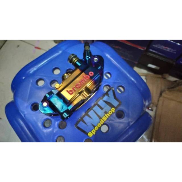 KALIPER MONOBLOK BREMBO 4 PISTON TWOTONE MIO FINO PCX BEAT VARIO NMAX NINJA SATRIA VIXION SONIC DLL