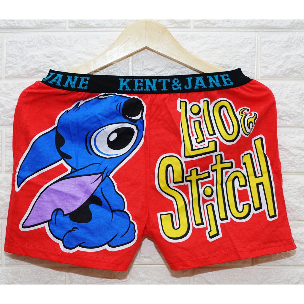 Celana  Pria / Celana Boxer Pria Wanita / Celana Motif STITCH MERAH