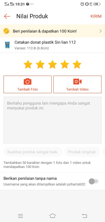 Cetakan Donat Plastik Sin Lian 112