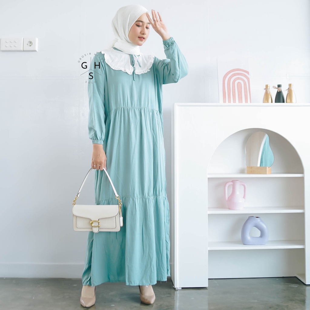 (MGA) GAMIS RISOLLA OVERSIZE REMPEL MAXY DAILY  DRESS RAYON UNIQLO