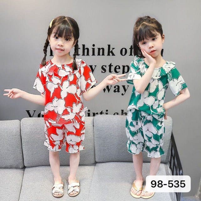 Promo !! Setelan baju anak cewek - setelan mix abstract girly import  (MIX MOTIF) ukuran 6 bulan - 2 tahun