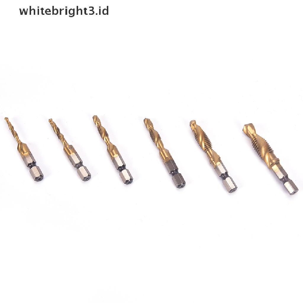 (whitebright3.id) M3-m10 Mata Bor Hex Shank Bahan HSS Lapis Titanium Bits