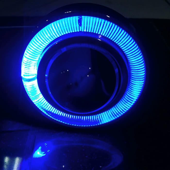 foglamp lampu sorot bumper depan angel eyes model proyektor projektor ring biru dan putih clear DLAA