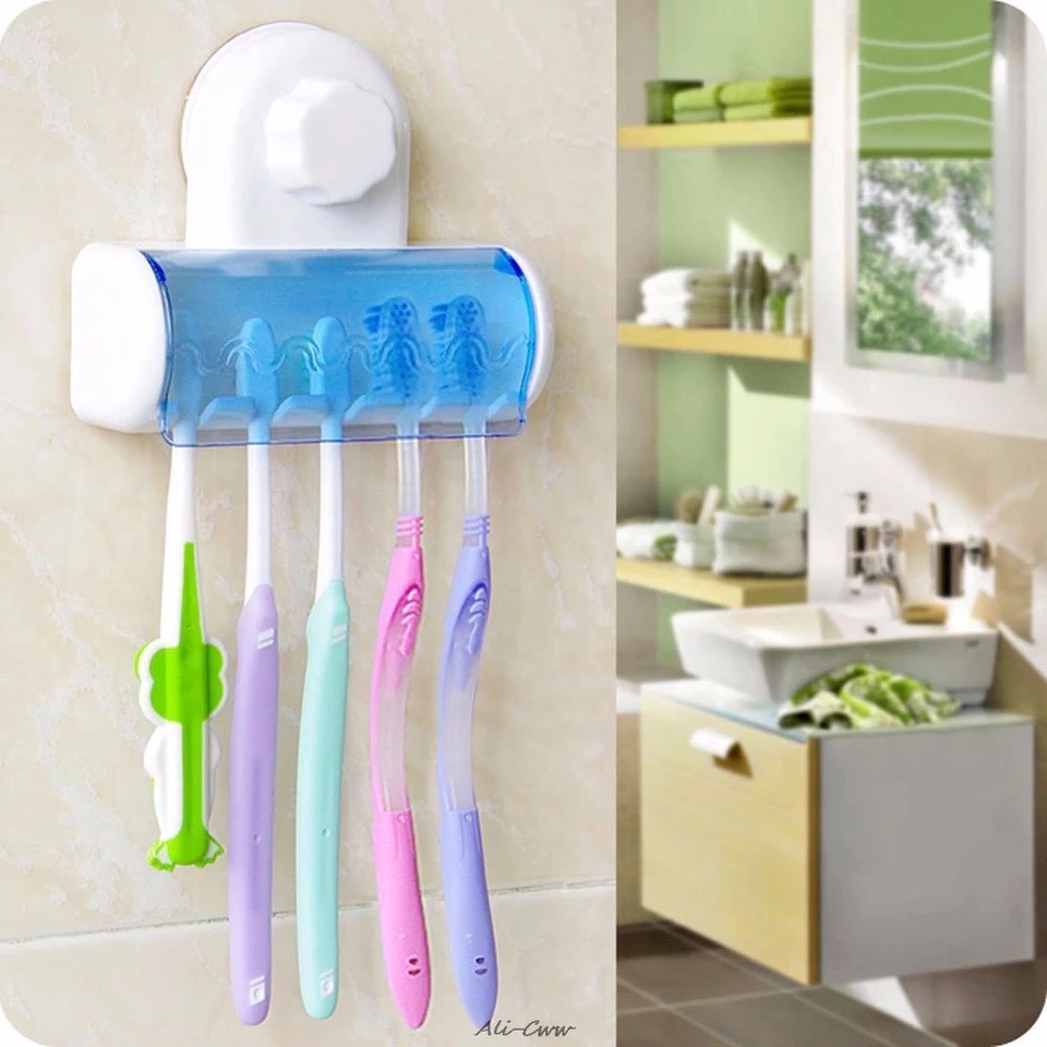 rak tempat gantungan sikat gigi Toothbrush holder dengan penutup NJ49