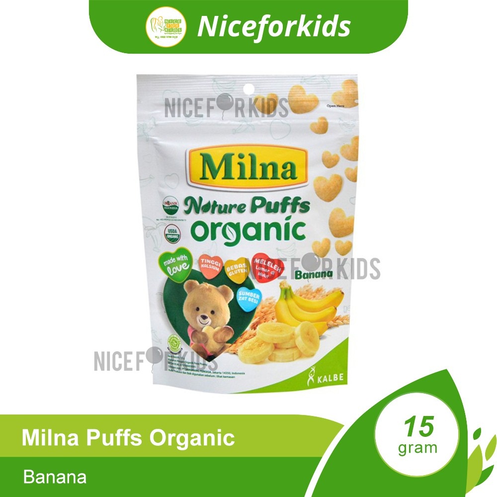 MILNA Nature Puffs Organic 8+ 15gr / Milna Puff Cemilan Bayi Organic