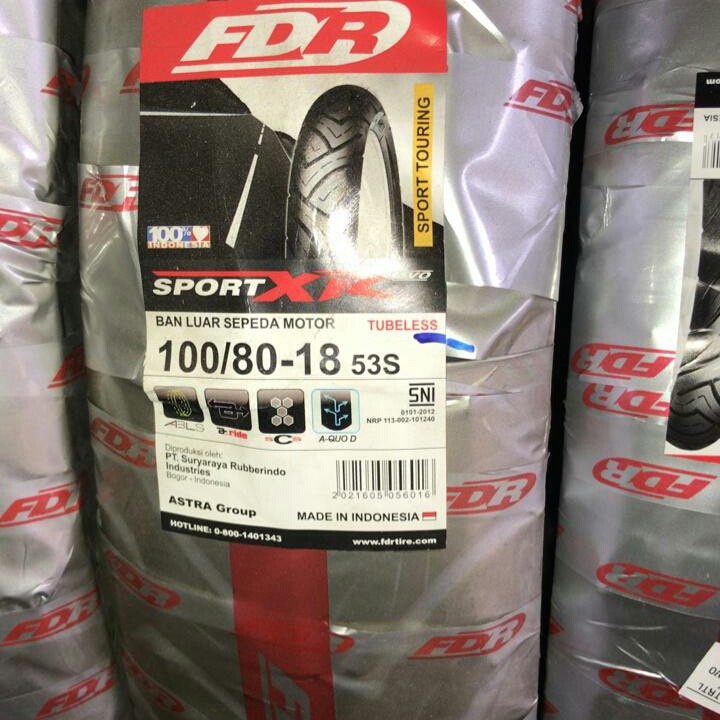 Paketan Ban FDR 100/80-18 & 120/80-18 SPORT XR TUBELESS MOGE RING 18